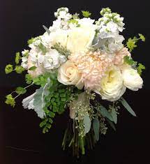 Bridal Bouquet With Hydrangea Stock Roses Garden Roses Spray Roses Ranunculus Bupleurum Maiden Hair Fern Spray Roses Bridal Bouquet Orange Bridal Bouquet