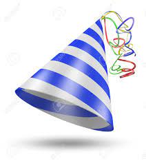 3d Birthday Party Cone Hat With Blue Stripes And Shiny Ribbons Stock Photo 40444604 Blue Stripes Birthday Party Stripes