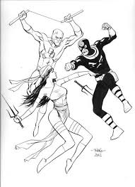 Pre Nycc Sketch Elektra Daredevil Bullseye By Marciotakara Sketches Illustration Character Design Marvel Art
