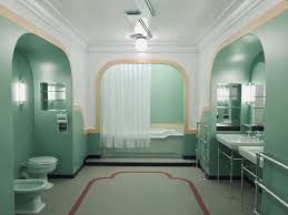 Art Deco Bathroom Of The Stanley Hotel Inspiration For The Famous And Iconic Room 237 Of The Overl In 2020 Green Bathroom Mint Green Bathrooms Seafoam Green Bathroom