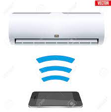 This is enabled by defining a geographical location for auto power feature and. Illustration Of Wireless Controlling Air Conditioner With Smartphone Stock Photo Picture And Royalty Free Image Image 78648535
