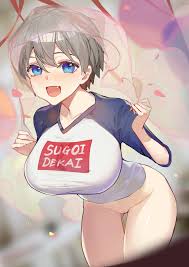 Rule 34 - Balloons Blue Eyes Bob Cut Bottomless Breasts Grey Hair Looking  At Viewer Songjikyo Sugoi Dekai Uzaki Hana Vagina | 7824083