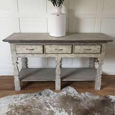 Grey Living Room Shabby Chic Large Shabby Chic Distressed Grey Console Hall 3 Drawer Table Shabby Chic Hall Table Shabby Chic Console Table Shabby Furniture