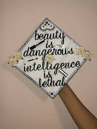 Graduation Cap Beautyisdangerous Intelligenceislethal Make College Graduation Cap Decoration High School Graduation Cap Decoration Graduation Cap Decoration