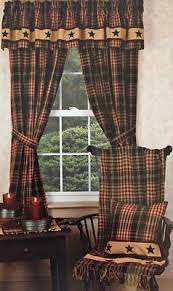 New Primitive Village Burgundy Black Star Curtains Valance Swags Panels Choice Country House Decor Primitive Decorating Country Primitive Living Room