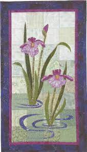 Japanese Iris Applique Quilt Pattern By Garden Trellis Designs Aplike Desenleri Sanat Cicek