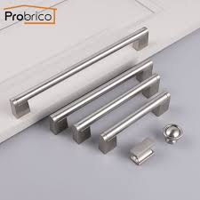 Kitchen cupboard cabinet bar door handle brushed stainless steel pulls handles. Probrico Stainless Steel Furniture Handles Pulls Cabinet Dresser Drawer Knobs Kitchen Door Wardrobe Bathroom Cupboard Handles Cabinet Pulls Aliexpress