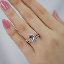 Oval Vintage Floral Bridal Set In Scalloped Band W Aquamarine And Diamond