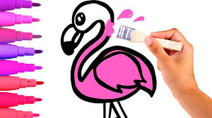 Dibujos animados para dibujar fáciles a color. Dibuja Y Colorea Un Flamenco Dibujos Faciles Youtube