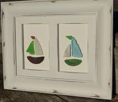Sailing Together Sailboat Art Glass Sailboats Beach Glass Etsy Sailboat Art Beach Glass Art Sailing Art