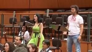 Angela Gheorghiu and Jonas Kaufmann sing Vogliatemi bene from Puccini's Madama Butterfly, in recording session together with Antonio Pappano conducting the Orchestra dell'Accademia Nazionale di Santa ...