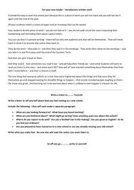 Let me explain… the classic examples you all strive for. For The New Intake Write A Letter To Yourself Teaching Resources