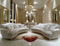Slightly Curved Sofas Midtone Warm Colored Neutral Leather Luxury Furniture Living Room Luxurious Bedrooms Luxury Living Room