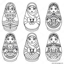 Matryoshka Russian Folk Nesting Doll Coloring Pages Printable Russian Doll Tattoo Doll Drawing Matryoshka Tattoo