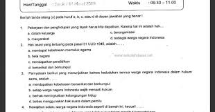 Soal uas pkn kelas 5 semester 2 kurikulum 2013. Soal Uas Ppkn Kelas 6 K 13 Dan Kunci Jawabannya Sekolahdasar Net