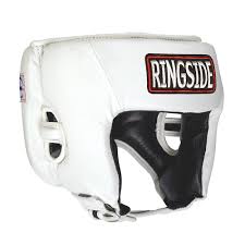 ringside competition boxing headgear without cheeks white