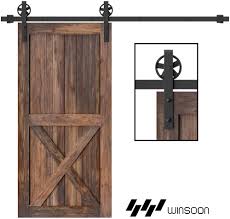 How to build your own diy barn door and five lessons i learned installing one. Home Garden 8ft Carbon Steel Sliding Wood Barn Door Hardware Kit Track Set Black Home Improvement