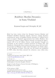 Pdf Buddhist Muslim Dynamics In Siam Thailand