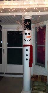 Turn Your Front Porch Pillars In To Snow Men Beautiful Christmas Decorations Front Porch Christmas Decor Indoor Christmas Decorations