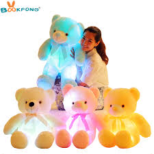 Bookfong 50cm Creative Light Up Led Teddy Bear Stuffed Animals Plush Toy Colorful Glowing Teddy Bear Christmas Gift For Kids Teddy Bear Stuffing Led Teddyplush Toys Aliexpress