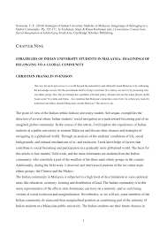 This can be achieved through. Pdf Strategies Of Indian University Students In Malaysia Imaginings Of Belonging To A Global Community
