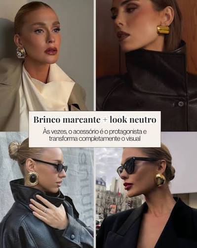 Os detalhes fazem toda a diferença. ✨ Uma combinação bem pensada de acessórios consegue elevar até o look mais básico, trazendo elegância, informação de moda e personalidade. Deslize o carrossel e descubra