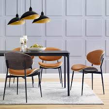 Upgrade your dining area with luxurious yet affordable mcm dining tables. Mid Century Modern Retro Orange Faux Leather Upholstered Dining Chairs With Metal Legs Bentwood Side Chairs For Kitchen Dining Room Living Room Bedroom Desk Art Leon Dining Chairs Set Of 2
