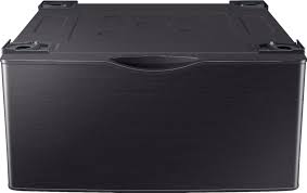 The pedestals are sturdy, and not at all tough to build. Samsung Washer Dryer Laundry Pedestal With Storage Drawer Brushed Black Black Stainless We402nv Best Buy