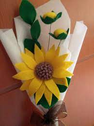 Bunga panca matoari, bunga teleng matoari, sungeng; Jual Hanami Sunflower Bouquet Buket Bunga Matahari Bahan Kain Felt Kain Flanel Di Lapak Senyum Sinyo Bukalapak