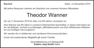 ᐅ wanner in 73430 aalen. Traueranzeigen Von Theodor Wanner Ostalbtrauer