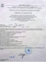 Certificatul Constatator Privind Autorizarea Functionarii
