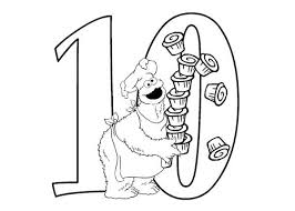 Each coloring page is printed on a separate sheet (8.5 x 11) to avoid bleed through. Learn Number 10 With Ten Cupcakes In Sesame Street Coloring Page Bulk Color