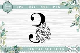 Download Floral Number 3 Cutting Files Graphic By Basilio Vintage Creative Fabrica SVG Cut Files