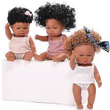 35cm Curls Baby Dolls Black Baby Doll Lifelike Real Baby African Bebe Reborn Silicone Doll Black Baby Born Doll African Dolls Reborn Dolls Aliexpress