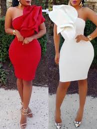 Elegant One Shoulder Ruffled Bodycon Midi Dress S M L Xl 2xl 0 00 Midi Dress Bodycon Dresses Shop Bodycon Dresses