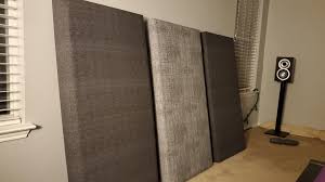 Diy acoustic panels for australians a while ago i was looking into diying some acoustic treatment for my studio and found that most of the resources online were tailored to a us audience, specifically they recommended owens corning 703 which is not available in australia. I Built Acoustic Panels Haven T Hung Them Yet Following A Tutorial On Youtube Total Cost 30 Budgetaudiophile