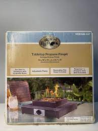 Compatible with patio tables less than 1.1 thick that are equipped with a standard 2 umbrella hole. Hampton Bay 8 000btu Antique Bronze Portable Table Top Gas Fire Pit R2 For Sale Online Ebay