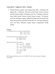 Matematik tingkatan 4 persamaan linear serentak akhir tahun melaka q4 link download. Soalan Kbat Ting 5 Bab 4 Matriks