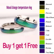 2pc Fine Jewelry Mood Ring Color Change Emotion Feeling Mood Ring Changeable Band Temperature Ring