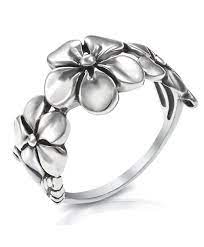 Mimi 925 Sterling Silver Triple Plumeria Flower Ring C318537s2lw Sterling Silver Jewelry Diamond Jewelry Gifts Silver Jewelry