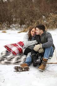 Samantha Rice Photography Lake Fenton Michigan Outdoor Winter Photography Couple Photography Winter Winter Engagement Pictures Christmas Couple Pictures