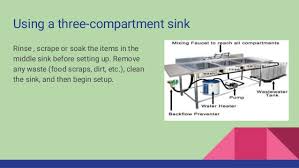 setting up a 3 compartment sink