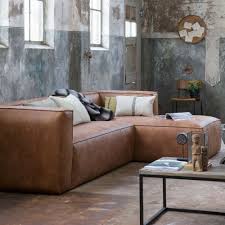 Ecksofa Bean Recyceltes Leder Cognac Longchair Rechts Couch Modern Couch Leather Modular Sofa