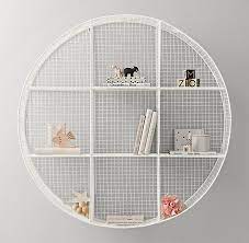 Amazon.com has been visited by 1m+ users in the past month Industrial Wire Cubby Round Shelf White