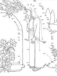 Easter time (april 1996 friend) a poem about the atonement. Lds Games Other Games He Is Risen Dot To Dot And Color Easter Sunday School Easter Coloring Pages Sunday School Coloring Pages