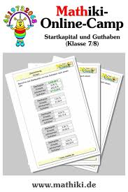 Startkapital Und Guthaben Klasse 7 8 Mathe Arbeitsblatter Mit Losungen In 2020 Zinsrechnung Mathe Matheaufgaben