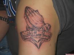 If you dislike simple tattoo designs and you are on a search for the perfect giant sleeve tattoo, this is your choice. Grey Ink Praying Hands Tattoo On Shoulder Tattoo Designs For Boys 1024x768 Wallpaper Teahub Io