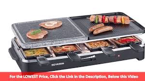 Severin Rg 2341 Raclette Partygrill Mit Naturgrillstein 1500 W 8 Pfann Party Cooler Grillen Gesund Grillen