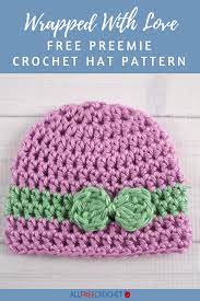 Wrapped With Love Preemie Crochet Hat Preemie Crochet Crochet Baby Hat Patterns Crochet Preemie Hats