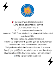 Karaman Organize Sanayi Bölge Müdürlüğü